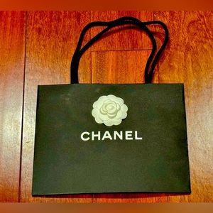 Chanel paper bag with flowers small 12”W x 9.5”L